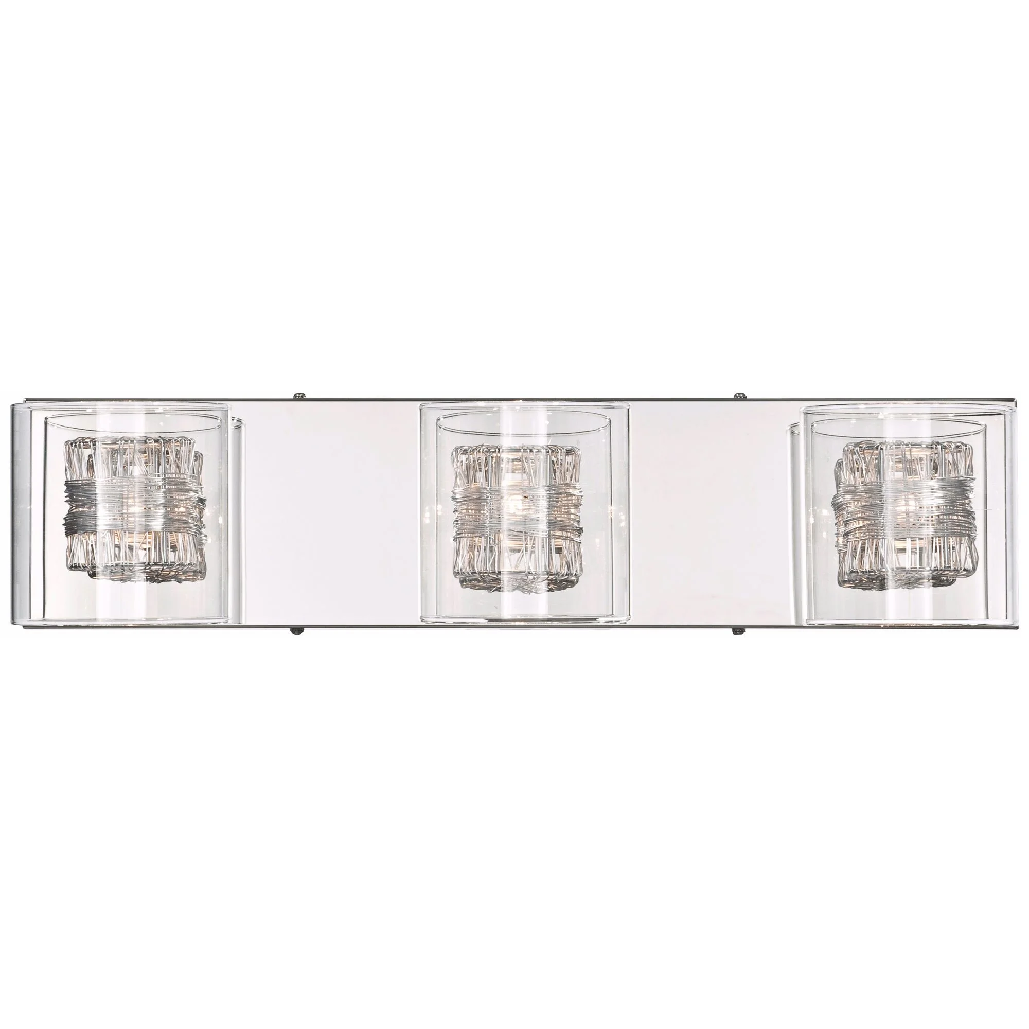 Possini Euro Design 3-Light Chrome Dimmable Vanity Light with Clear Glass Shades(3-light)
