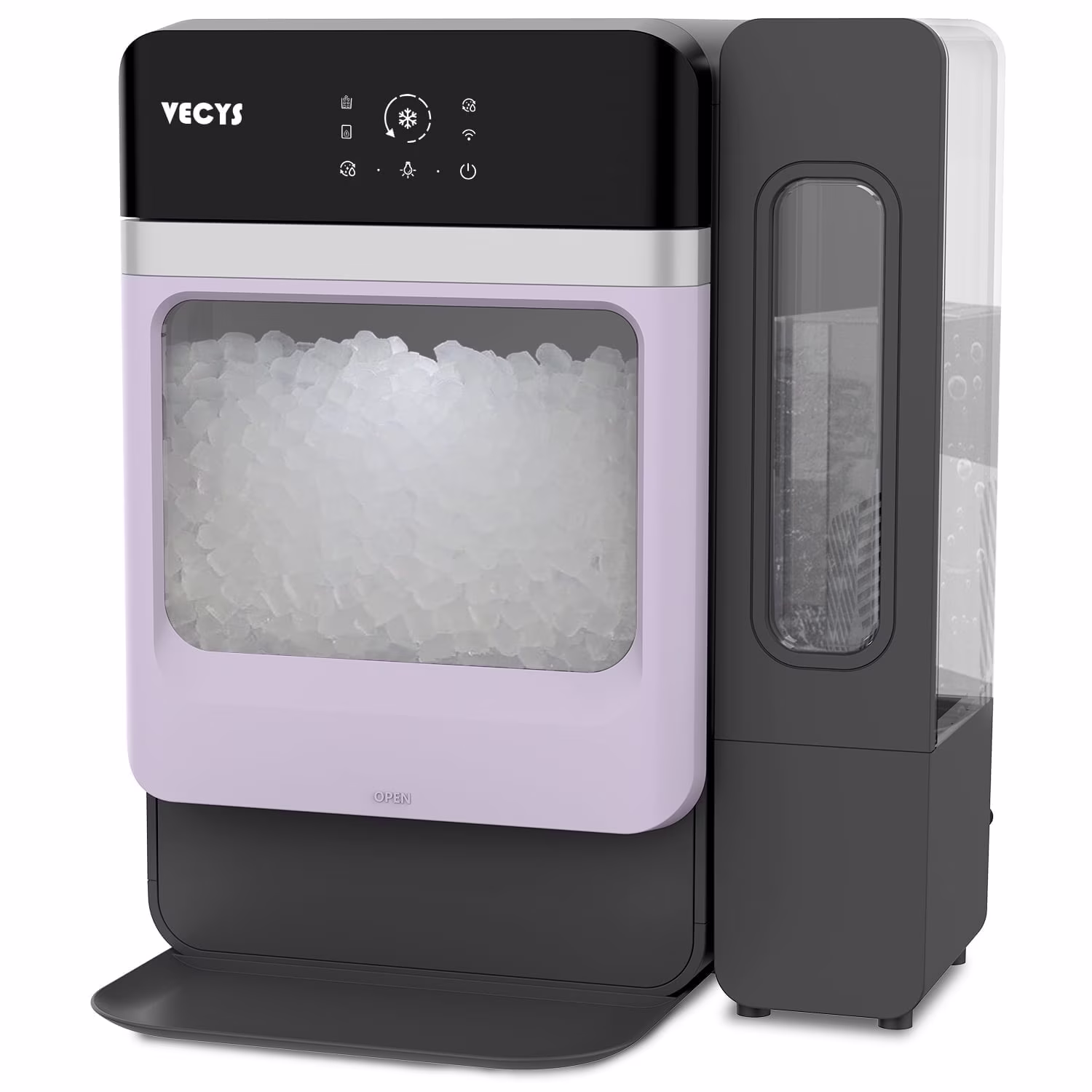 VECYS Nugget Ice Maker with Steel Trim, 33 lb/Day Self - Cleaning