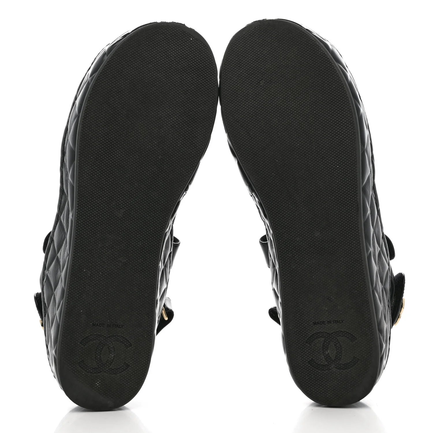 Shiny Calfskin Logo Platform Sandals 39 Black