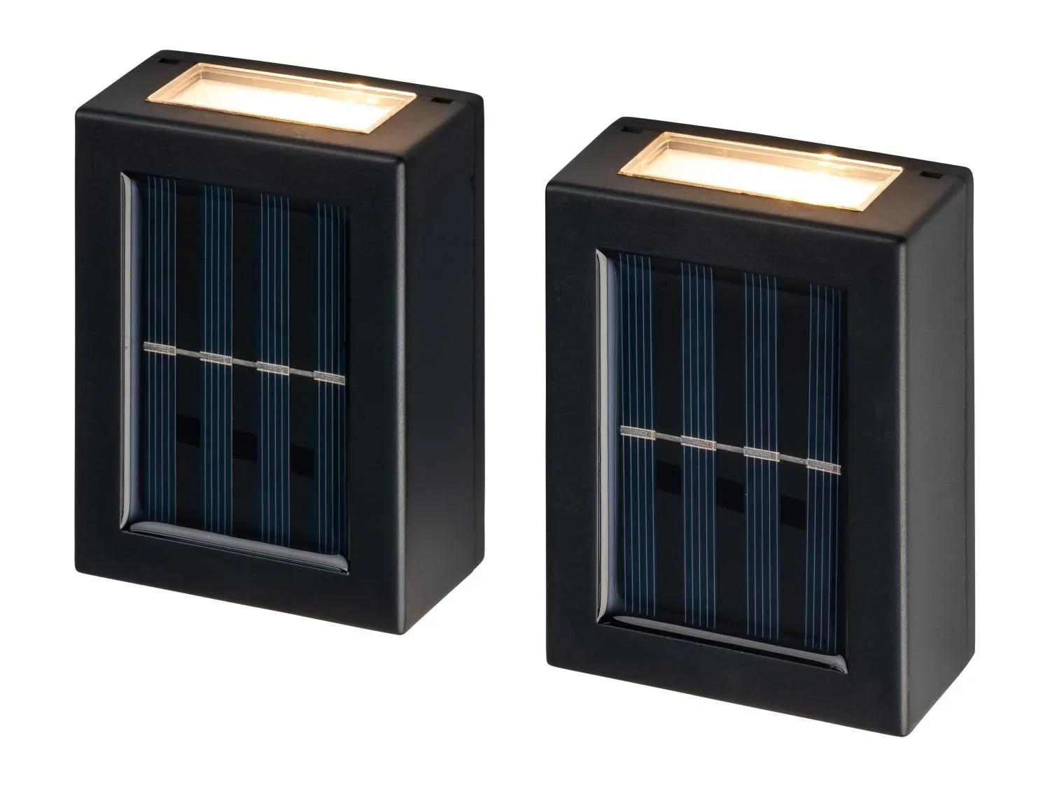 LIVARNO home Lot de 2 Appliques murales solaires  LED