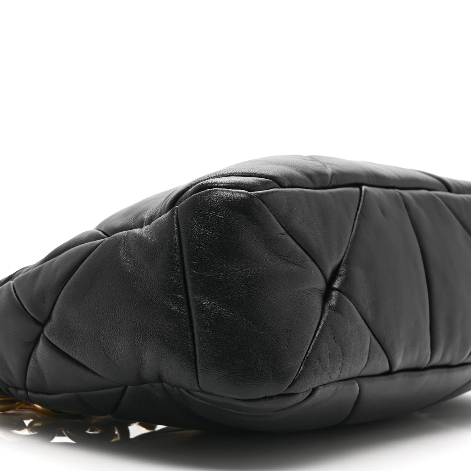 Nappa Triangle Quilted Patchwork System Bag Black