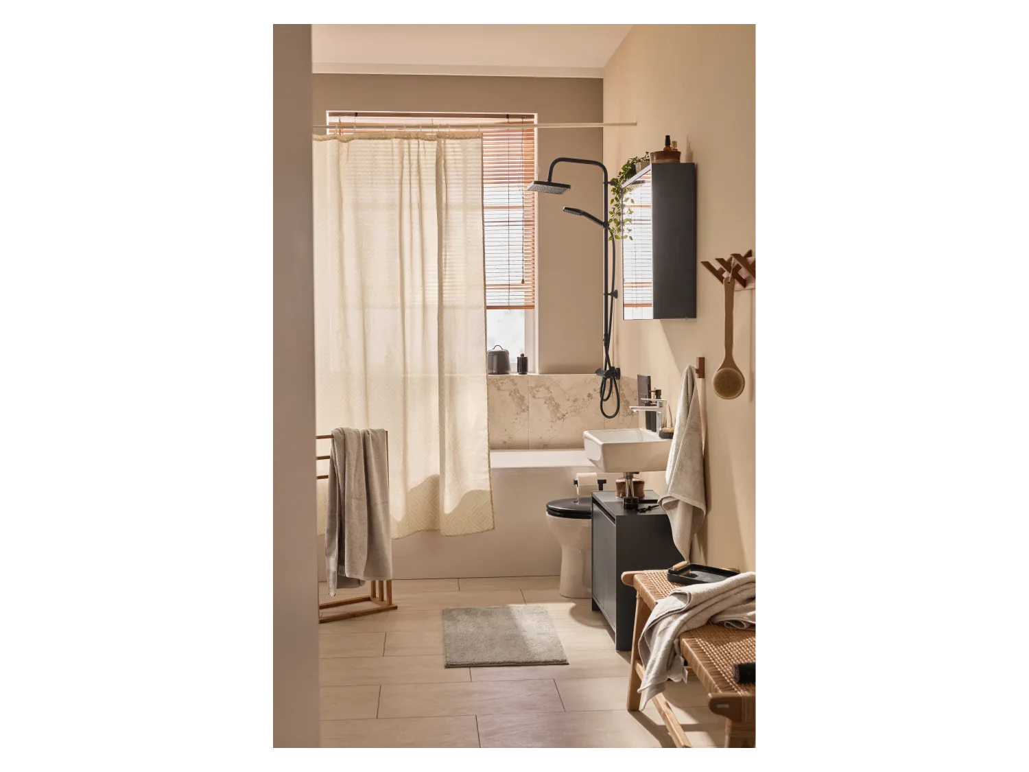 LIVARNO home Armoire de toilette OSLO, 65 x 60 x 17 cm, noir