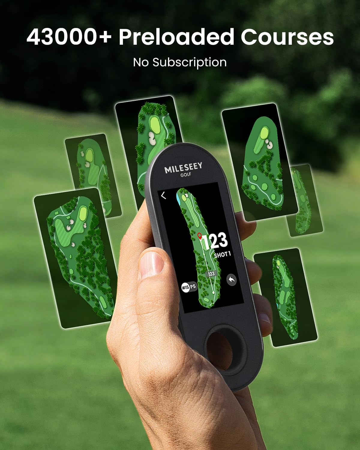MiLESEEY GeneSonic Pro Golf Speaker with Detachable GPS Rangefinder Handheld  43000+ No Subscription Preloaded Courses  View & Audible Distances Touchscreen  15H Battery  Magnetic  Waterproof Hazard