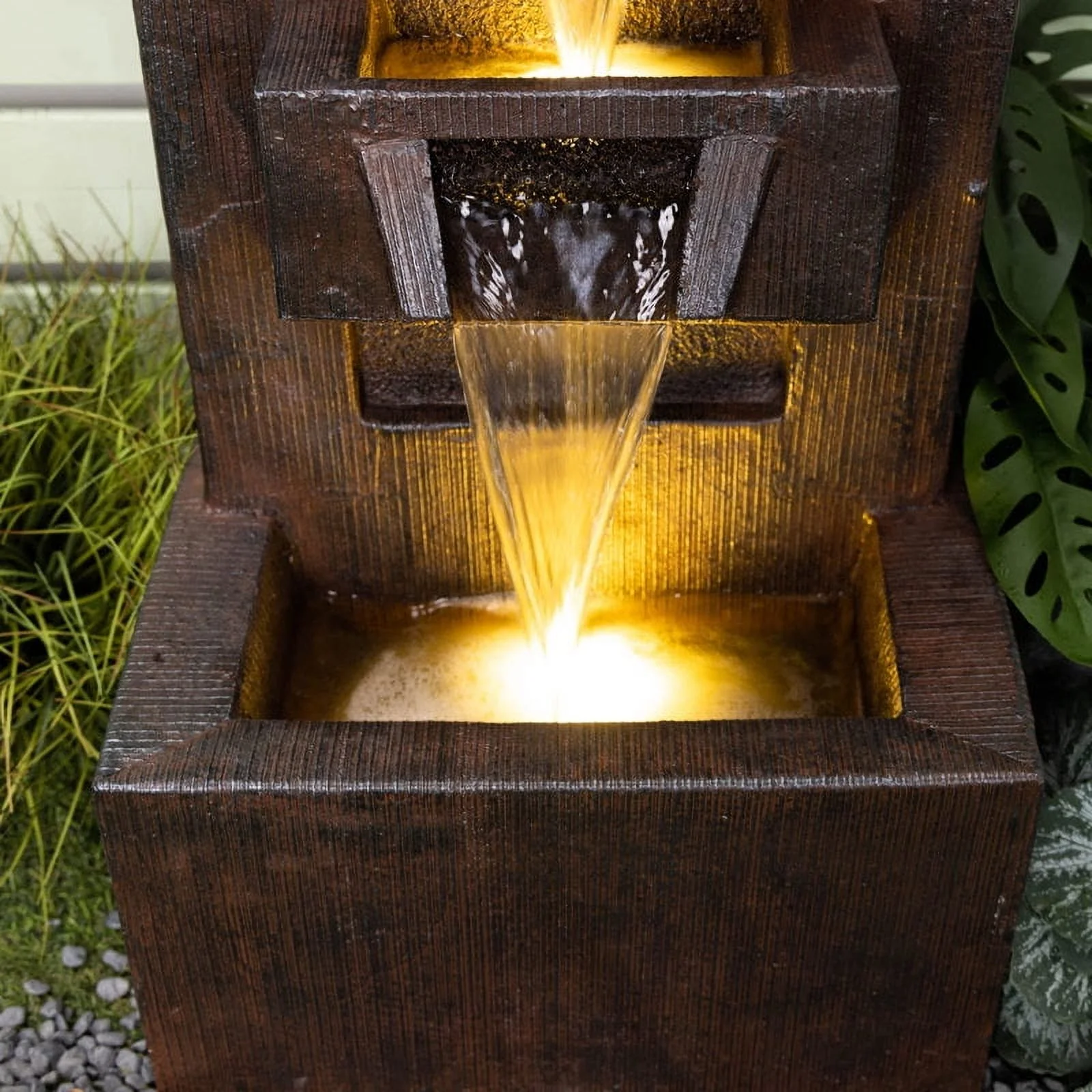 Outdoor Fountains and Indoor Waterfalls 4 Floor-Standing Water Fountain Outdoor with LED Lights for Garden, Living Room, Patio, Home Decor - Image 3