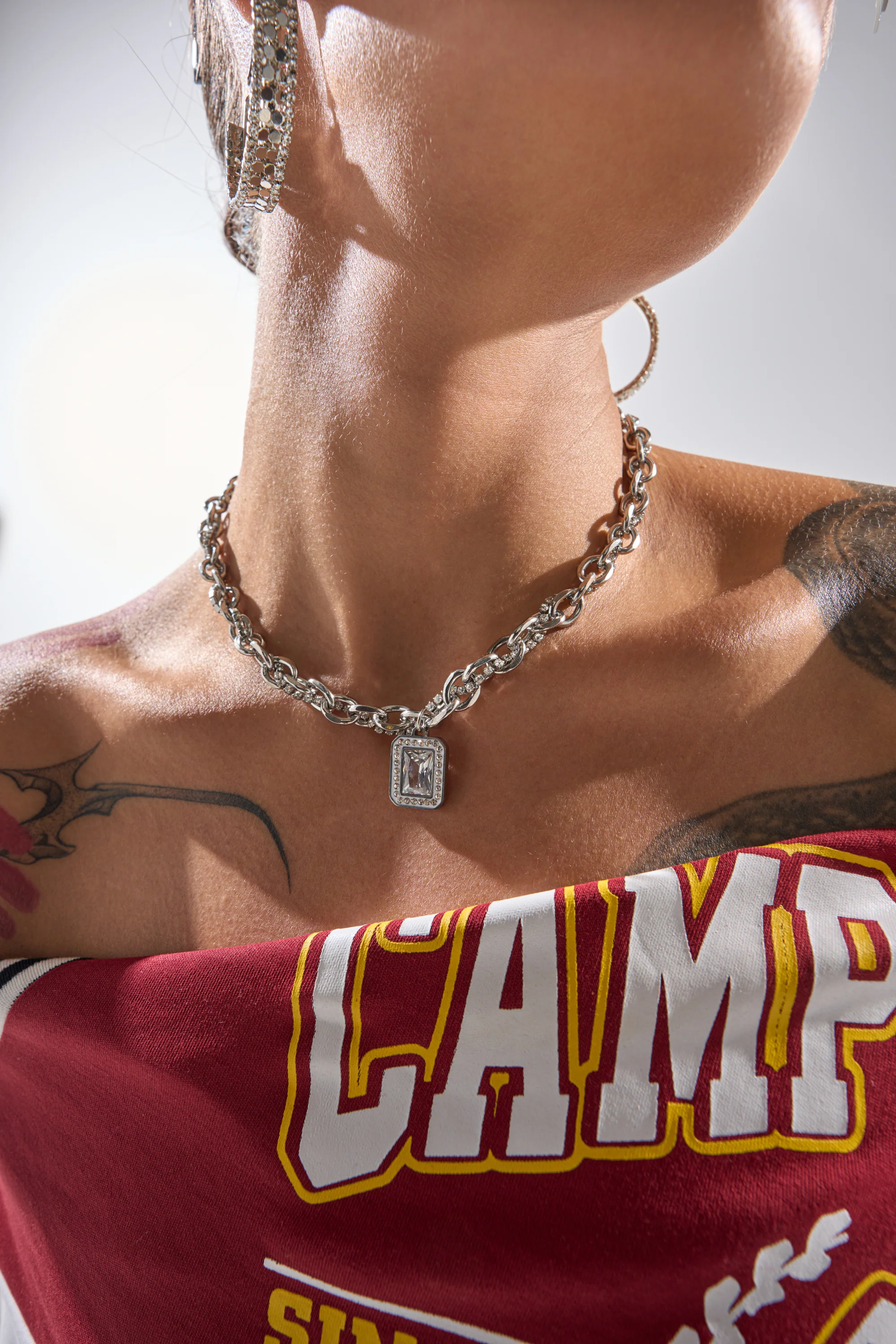 SHES EXPENSIVE SILVER NECKLACE - Akira Store