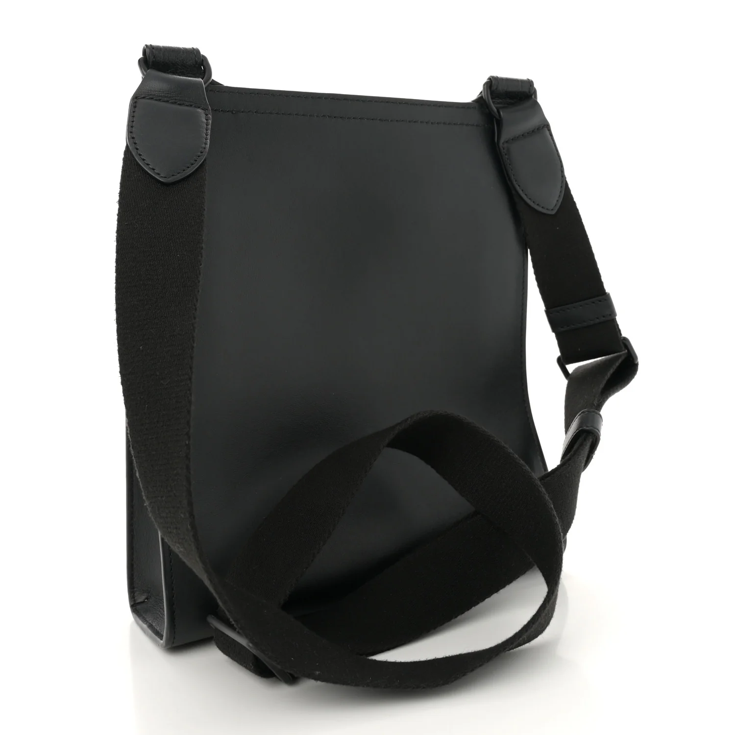 Calfskin Crocodile Embossed Effect Antony Messenger Crossbody Black
