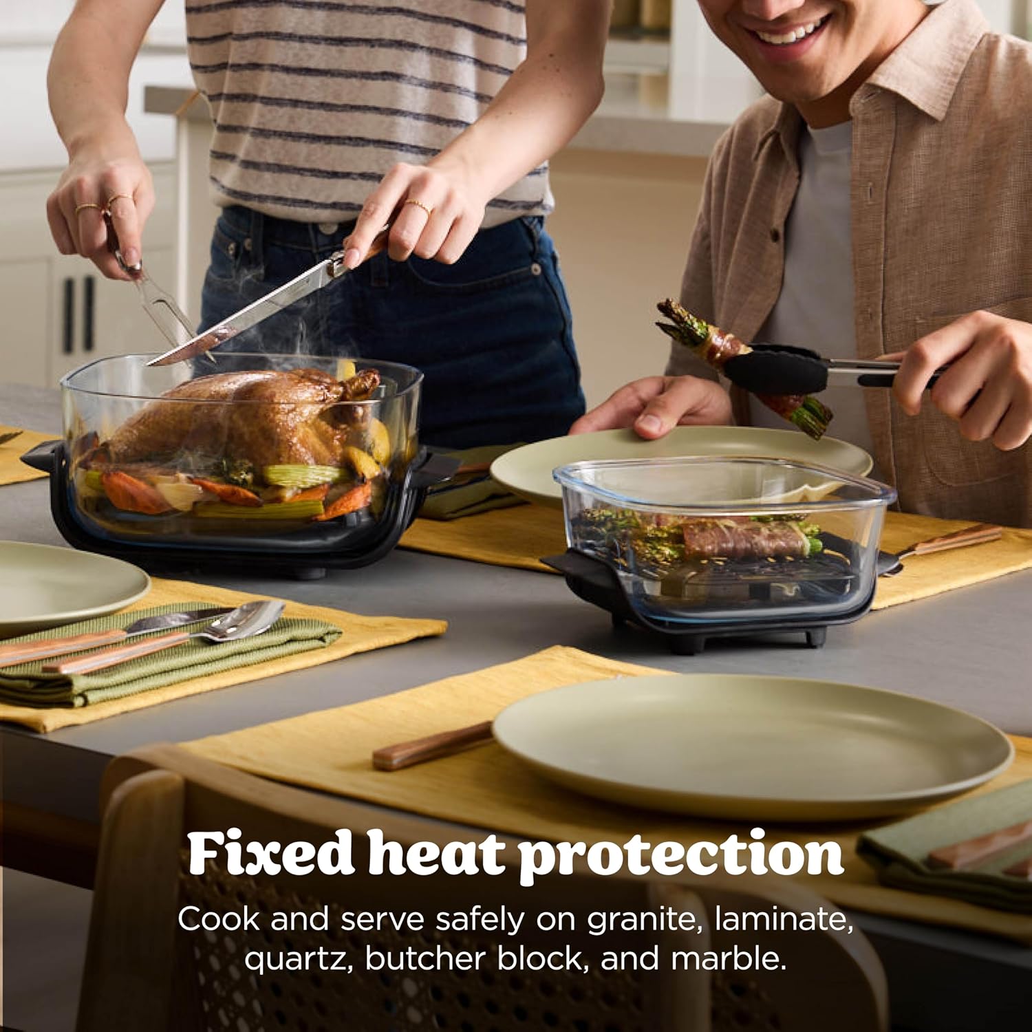 Ninja Crispi Glass Air Fryer, 4-in-1, Stone, FN101ST| Max crisp, bake, air fry, recrisp, 450F max, 4 Qt and 6 Cup containers, PFAS-free glass