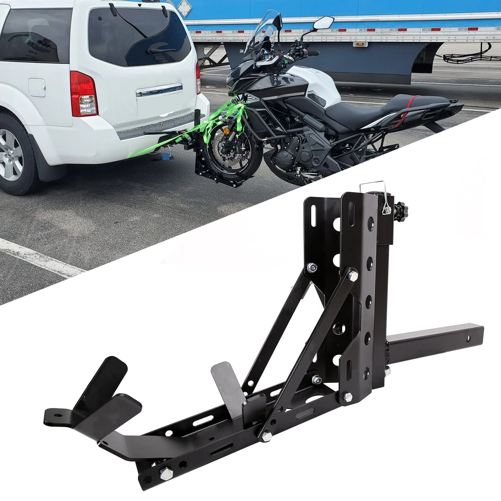 800lb Motorcycle Trailer Hitch Carrier Tow Dolly Hauler Mount Rack 2 " Heavy Duty Steel