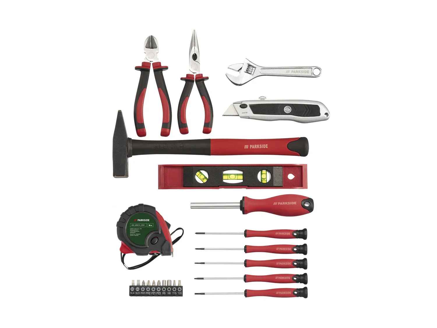 PARKSIDE Set d'outils avec sac, 23 pices