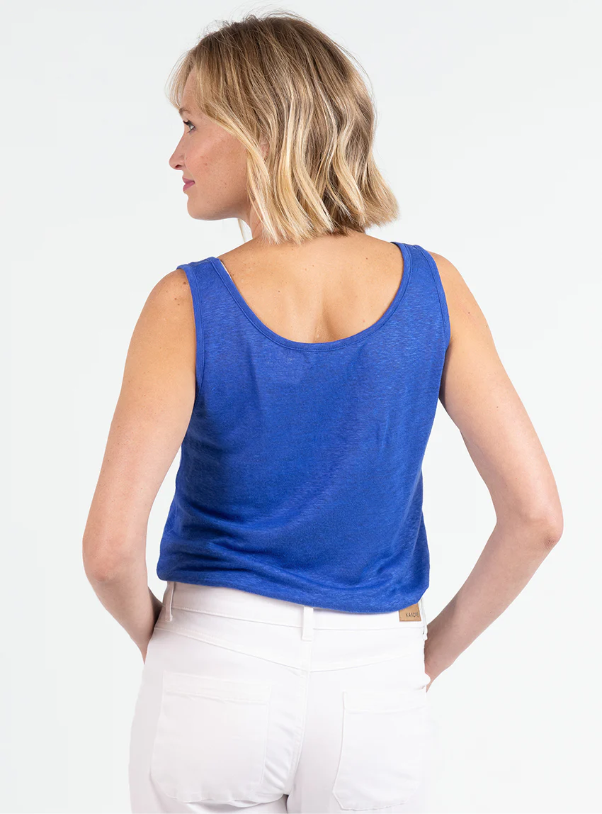 Débardeur femme en lin Bleu Indigo