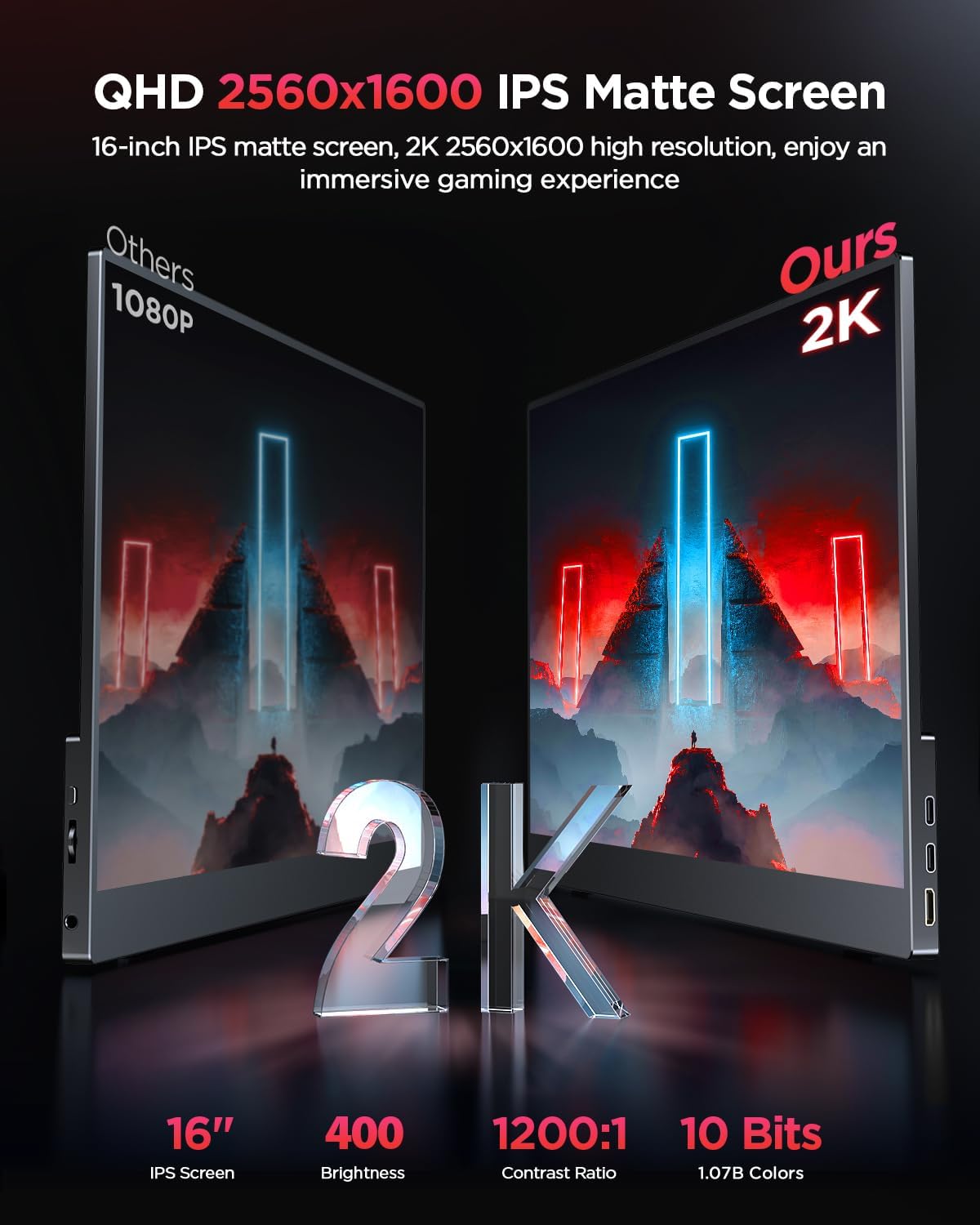 UPERFECT 2K 120Hz Portable Gaming Monitor  16