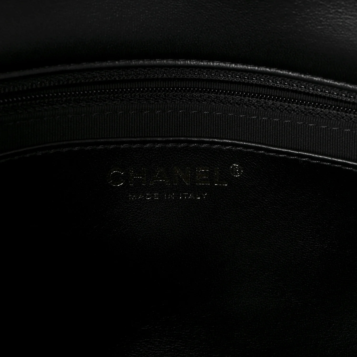 Lambskin Quilted Large CC Funky Town Flap Black