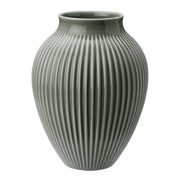Ripple vase 20 cm matt celadon green