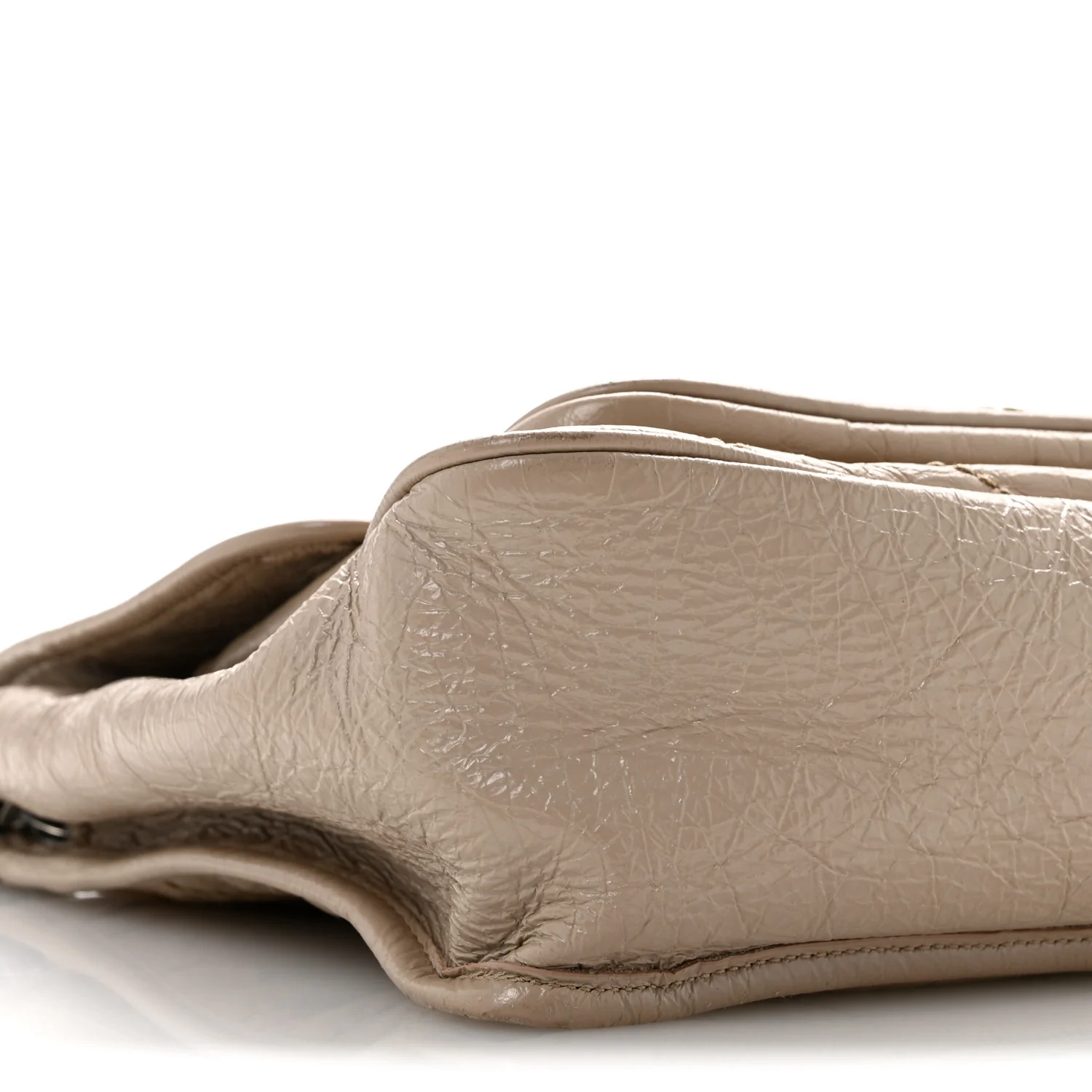 Crinkled Calfskin Matelasse Monogram Medium Niki Chain Satchel Gold Sand