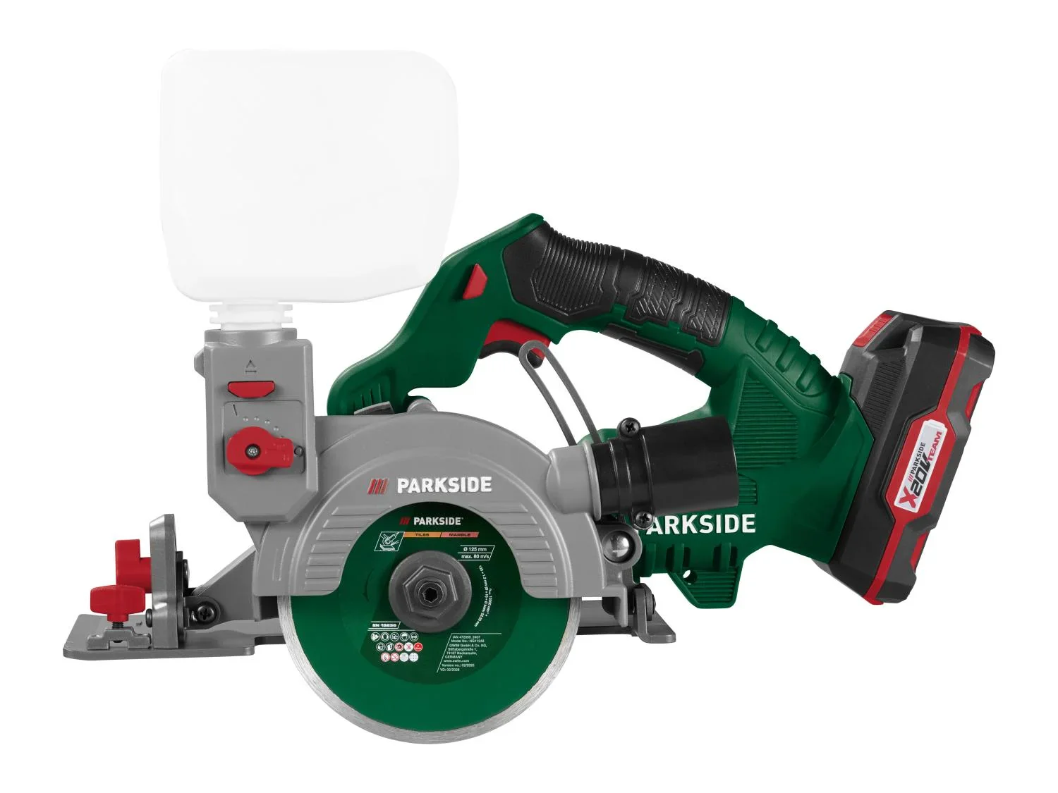 PARKSIDE Set coupe-carrelage sans fil + Batterie + Chargeur, 20 V