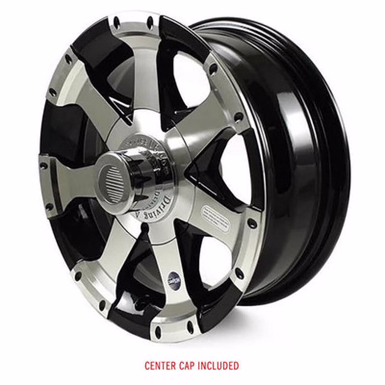 14X5.5 5-Lug on 4.5" Aluminum Series 06 Trailer Wheel Black Inlay 645545B