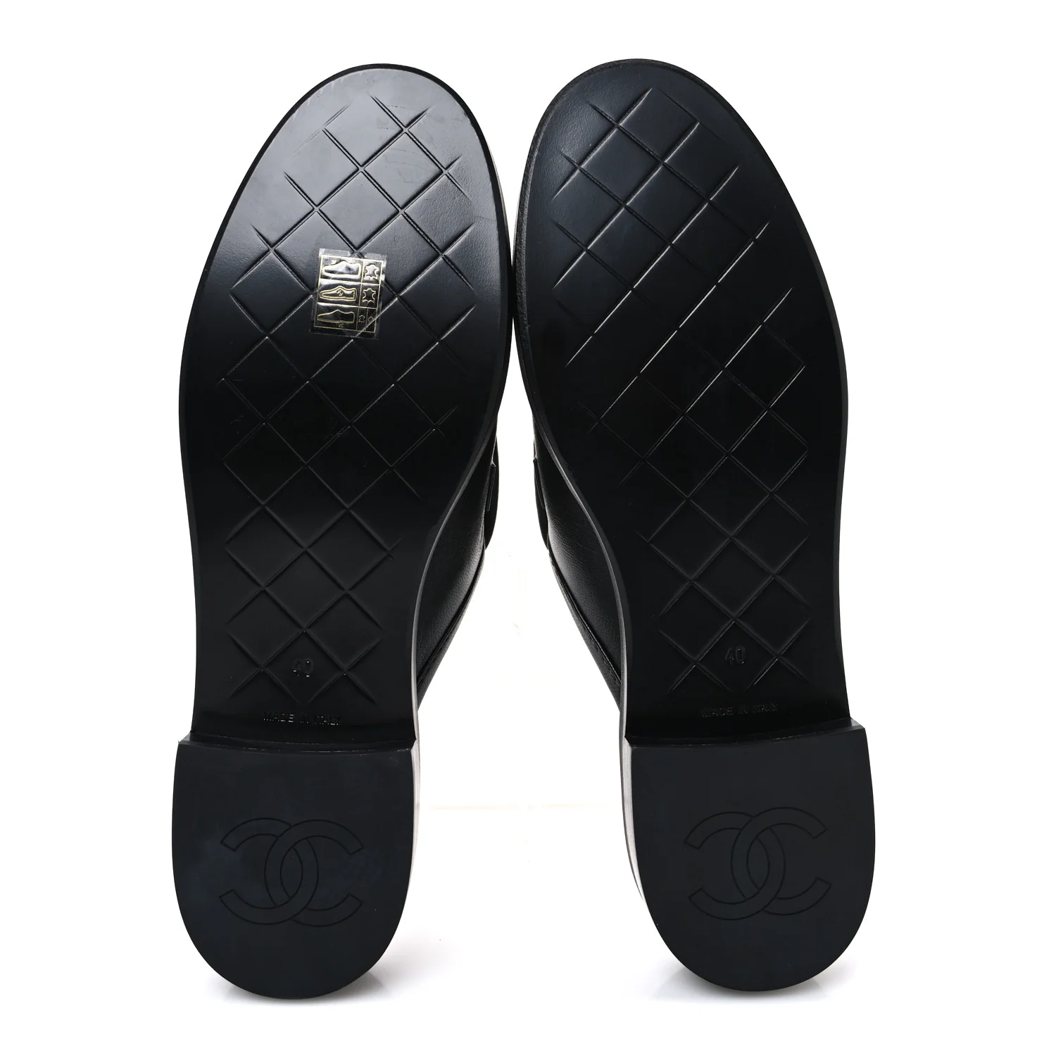Lambskin Quilted CC Turnlock Mules 40 Black