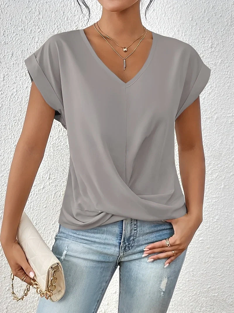 Lucie – T-shirt à col en V pour femmes – pour tous les jours