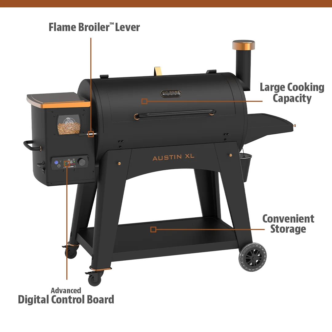 Austin XL 1000 Sq in Wood Fired Pellet Grill and Smoker �C Onyx Series - Image 2