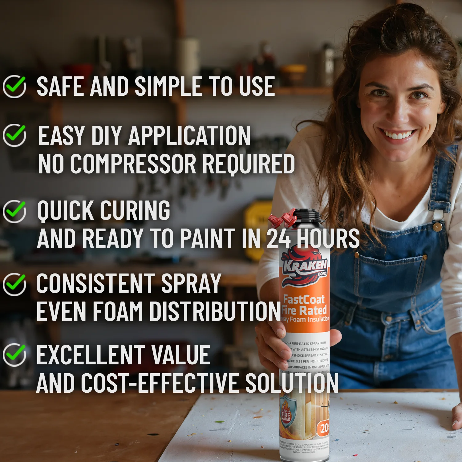 Fastcoat Spray Foam Insulation Kit, Class A Fire Rated, 240 Board Feet, Closed Cell 12 Pack Set - Image 4