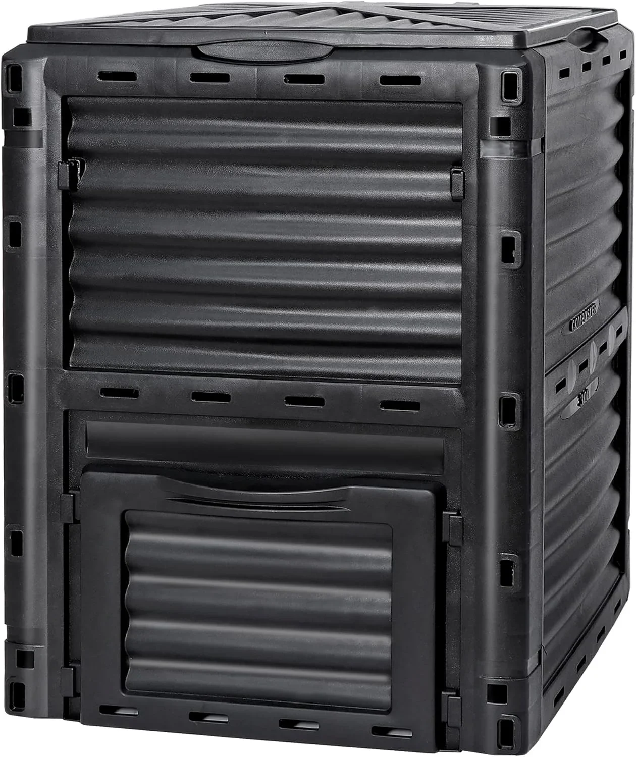 LINJH Large Garden Compost Bin, 80 Gallon (300L) Outdoor Composter Tumbler from BPA-Free Material for Fast Creation of Fertile Soil, Lightweight, Easy Assembly and Kitchen Waste Composting