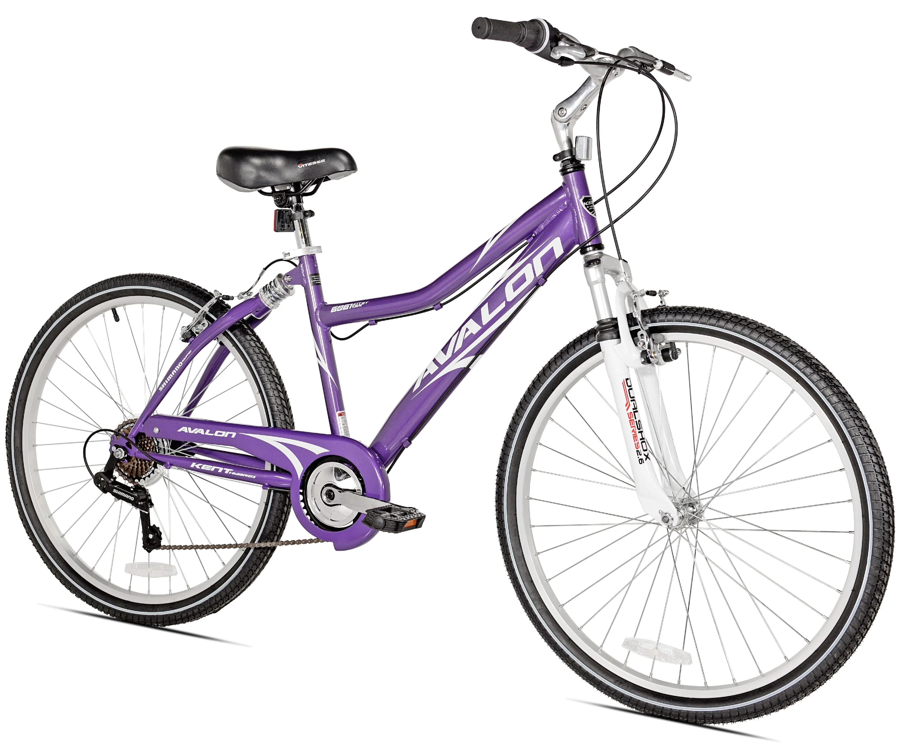 Bicycle 26 In. Avalon Comfort Women'S Full Suspension Hybrid Bike, Purple