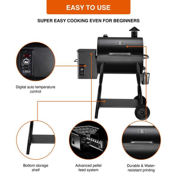 590 sq. in. Pellet Grill and Smoker. Stainless Steel