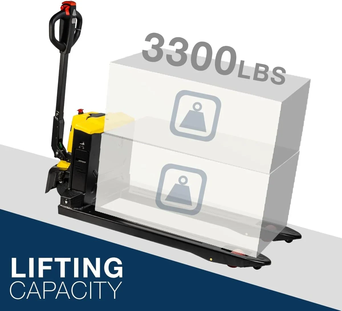 Stark USA Full Electric Pallet Jack Truck, 3300LB Capacity Motorized Pallet Lift Trucks, 48 x 27 Fork Size, Powered Lithium Battery Truck For Indoor Storage & Material Handling, Set Of 2