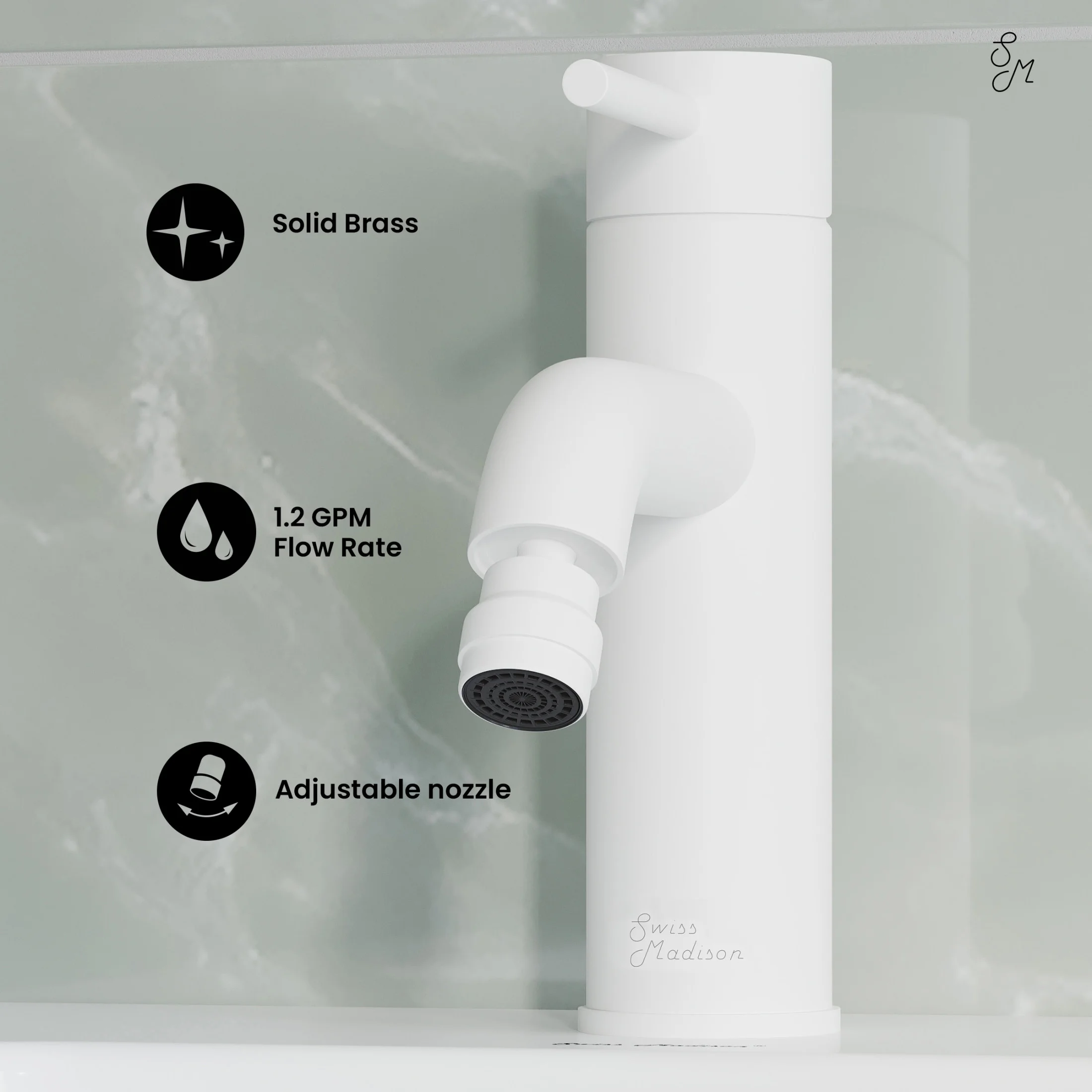 Ivy Bidet Faucet in Matte White