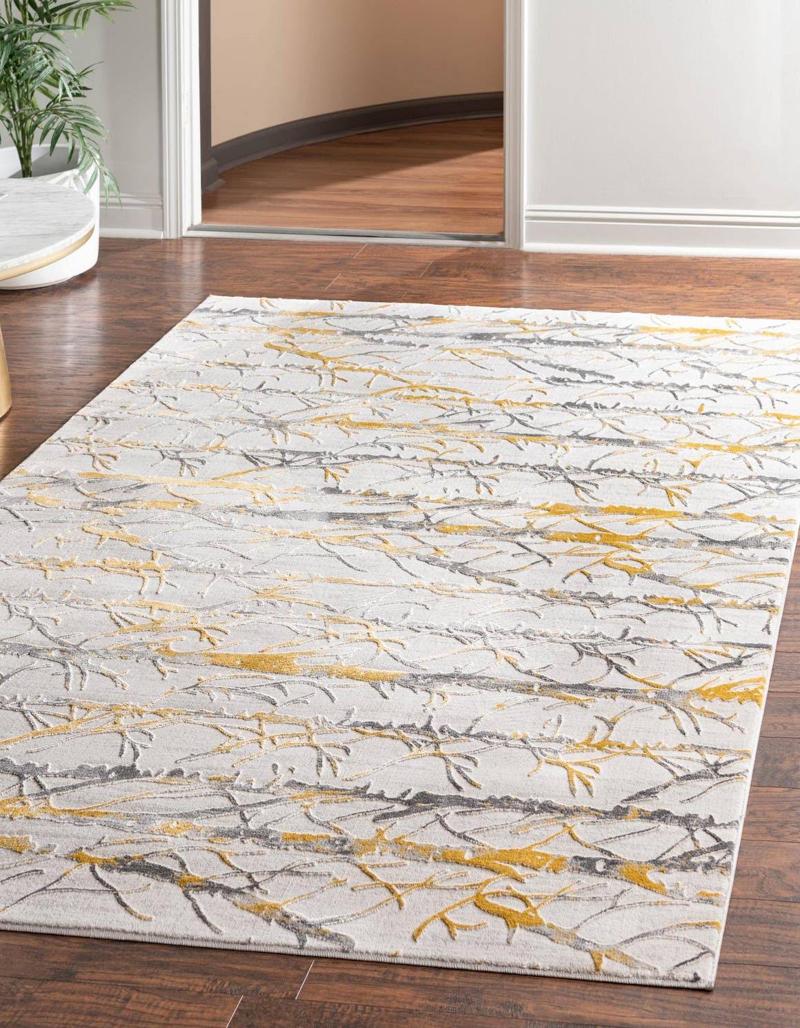 Unique Loom Finsbury 9x12 Yellow and Gray Large Area Rug