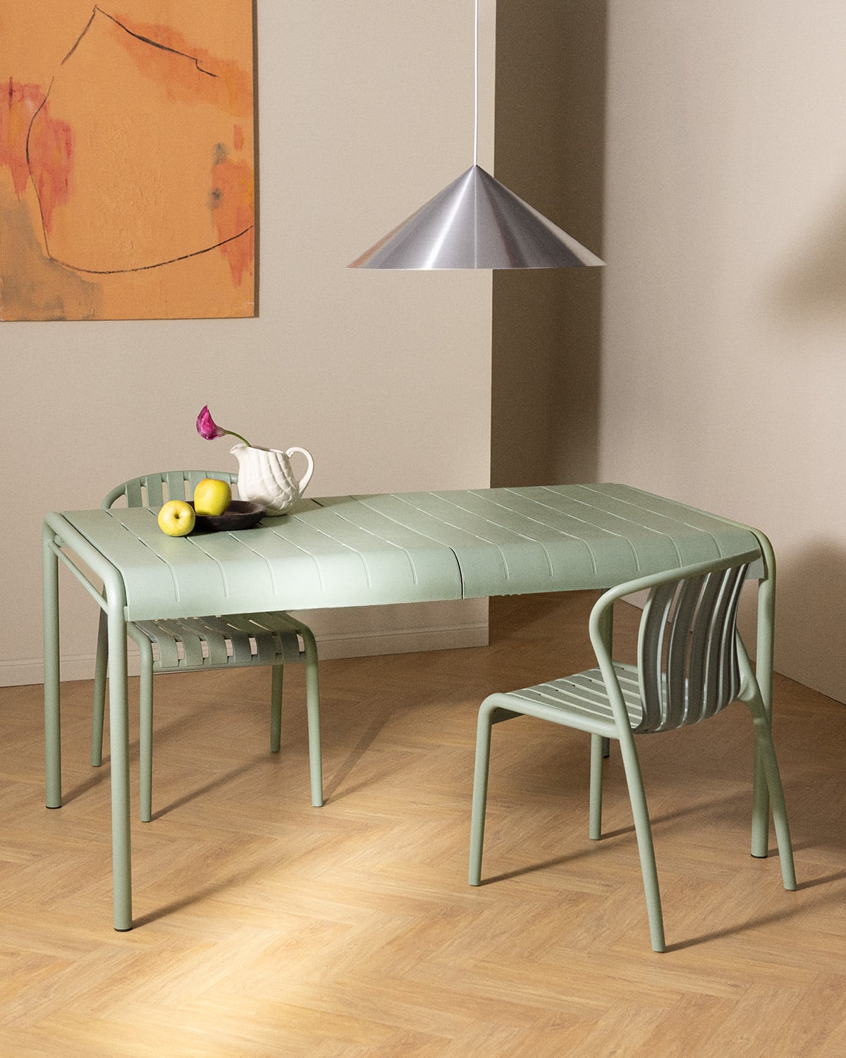 Baztan - Mesa de Comedor Rectangular de Metal y Polipropileno (155x90 cm) Baztan