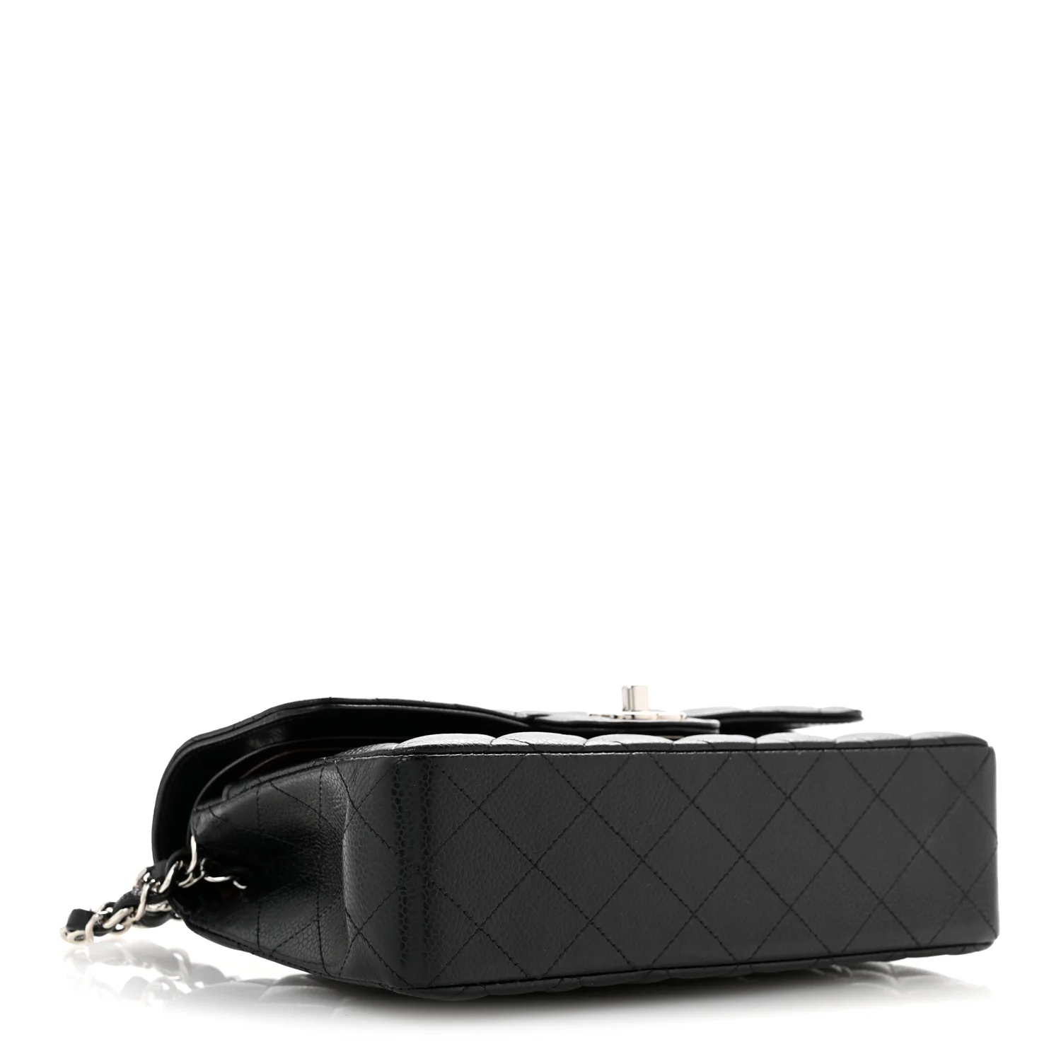 Caviar Quilted Small Double Flap Black