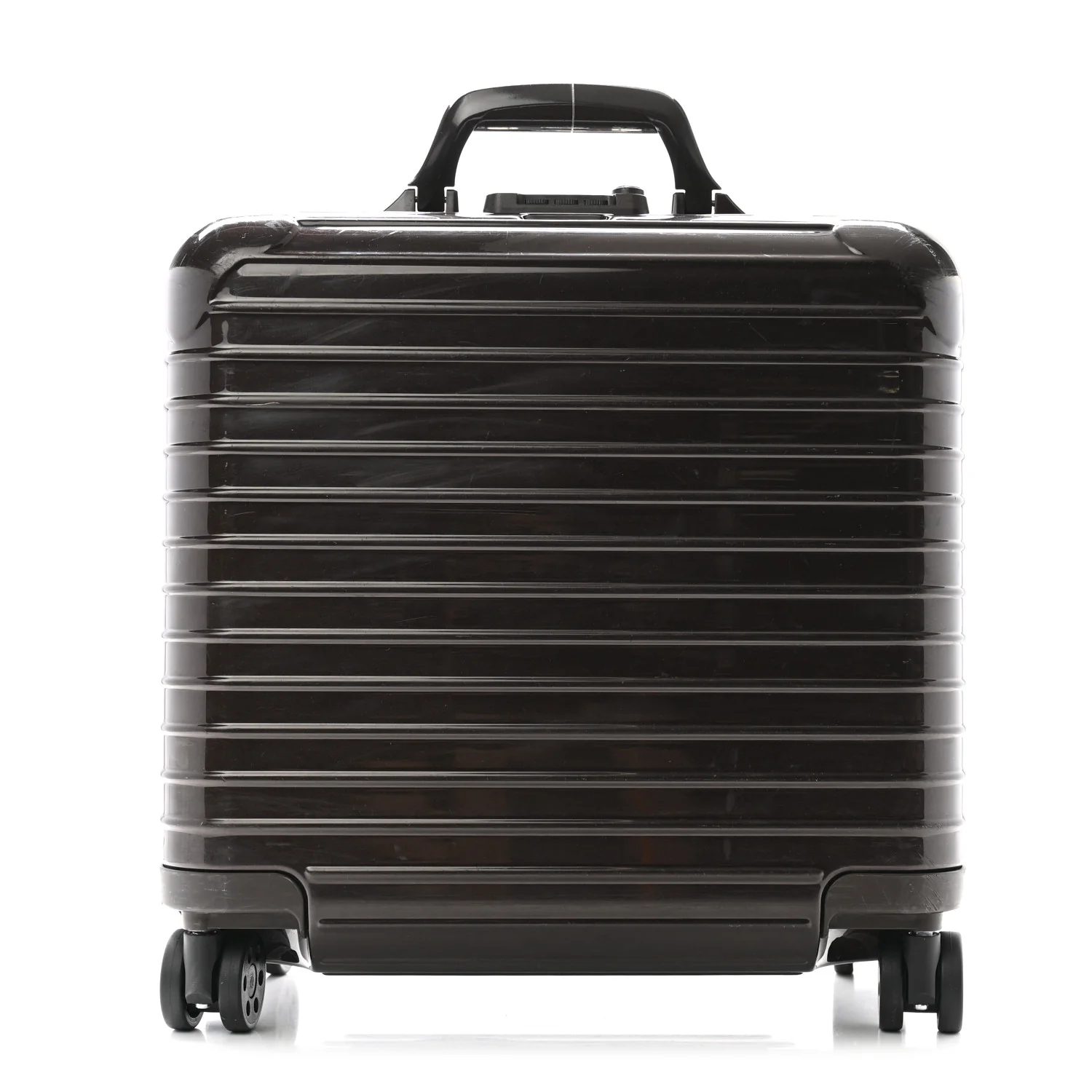 Gloss Polycarbonate Suitcase Compact Brown