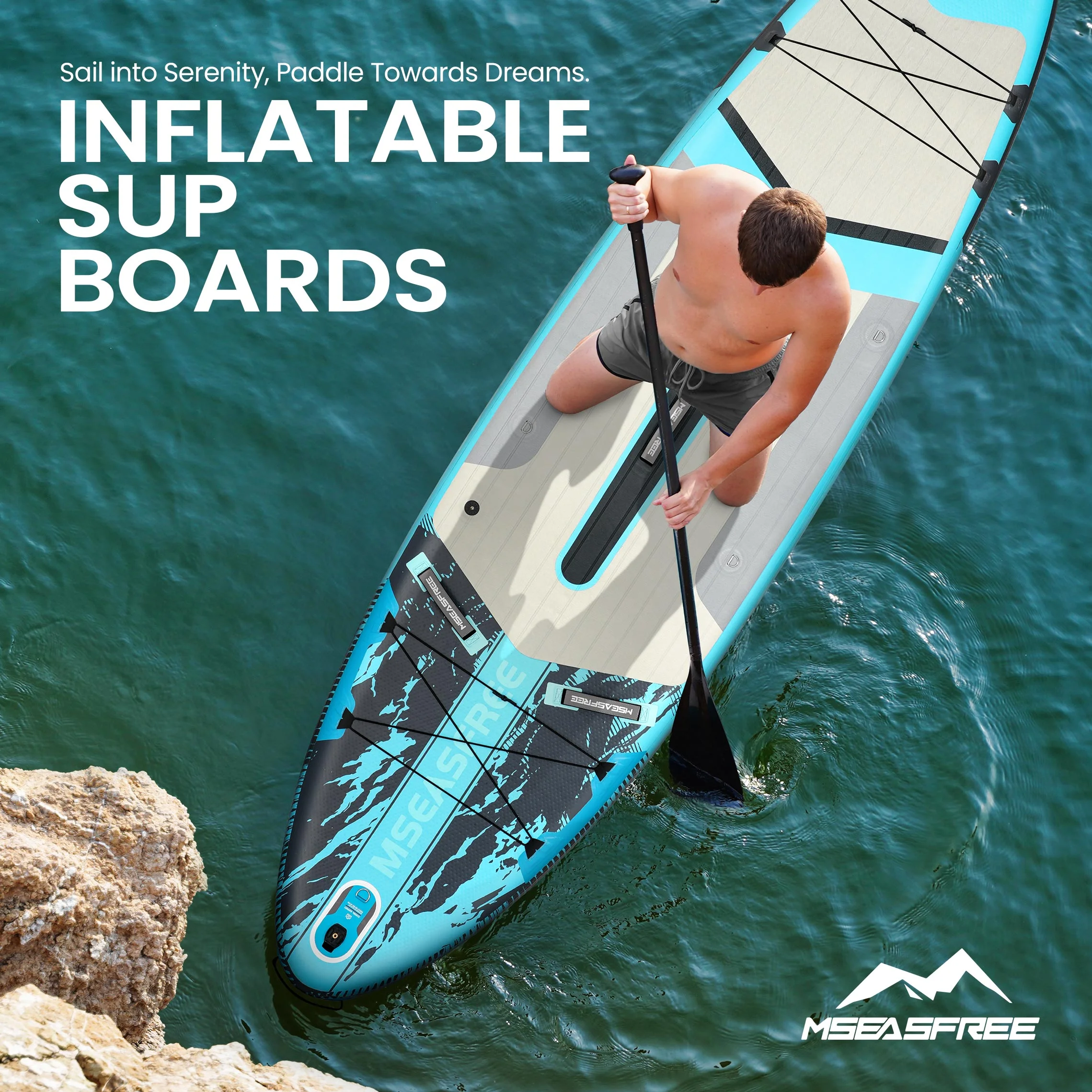 11.5 ft Inflatable Paddle Board All-Purpose Fishing Stand up Paddle Board with Full SUP Accessories(Without Seat/Green) - Image 10