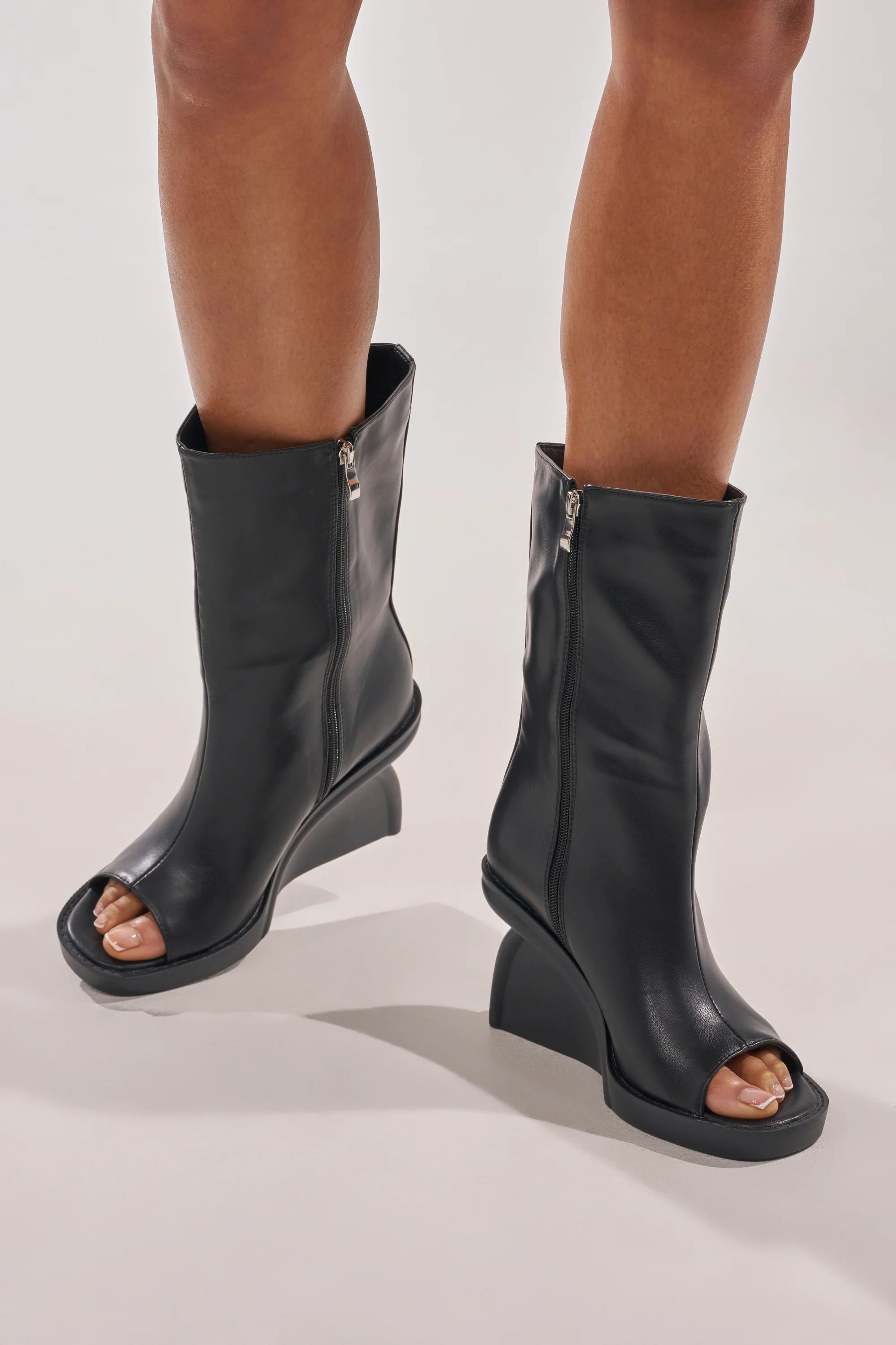 AZALEA WANG NOLIA BLACK NOVELTY WEDGE BOOTIE - Akira Store