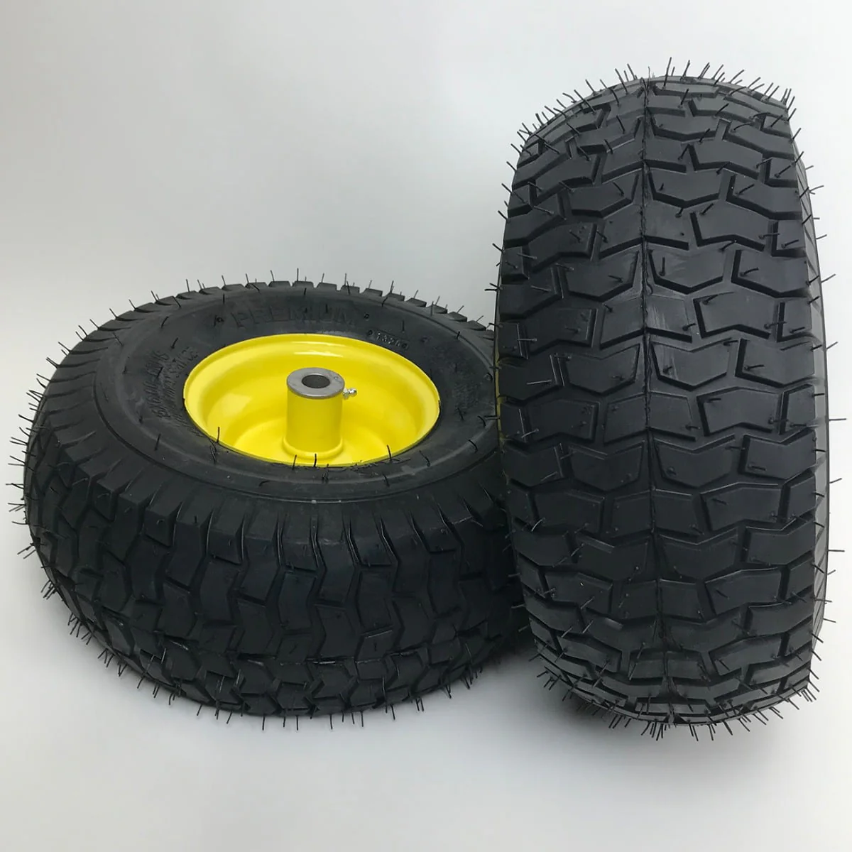 Set of 2 - 15x6.00 - 6 Lawn Mower Tire and Rim - Fits on 3/4 in Axle
