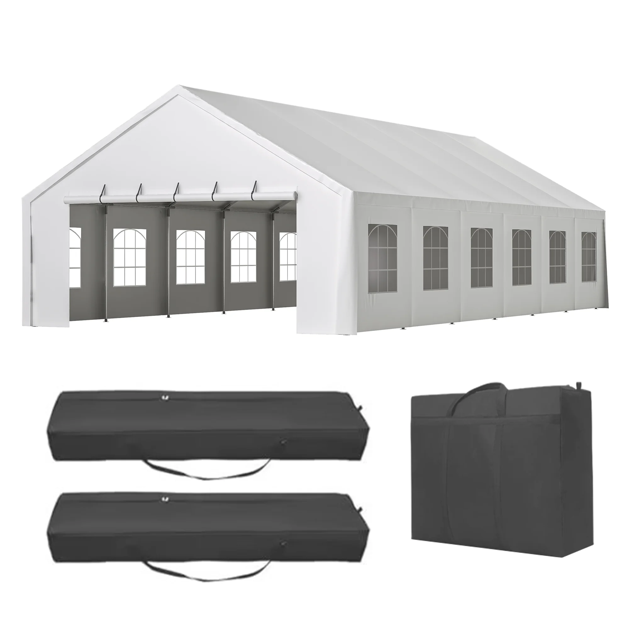 20x40 FT Heavy-Duty Party Tent with 3 Storage Bags Large Waterproof Wedding Event Shelter for Removable Sidewalls Zipper Door Outdoor Commercial Tent for Parties Carport Camping BBQ Garden - Image 7
