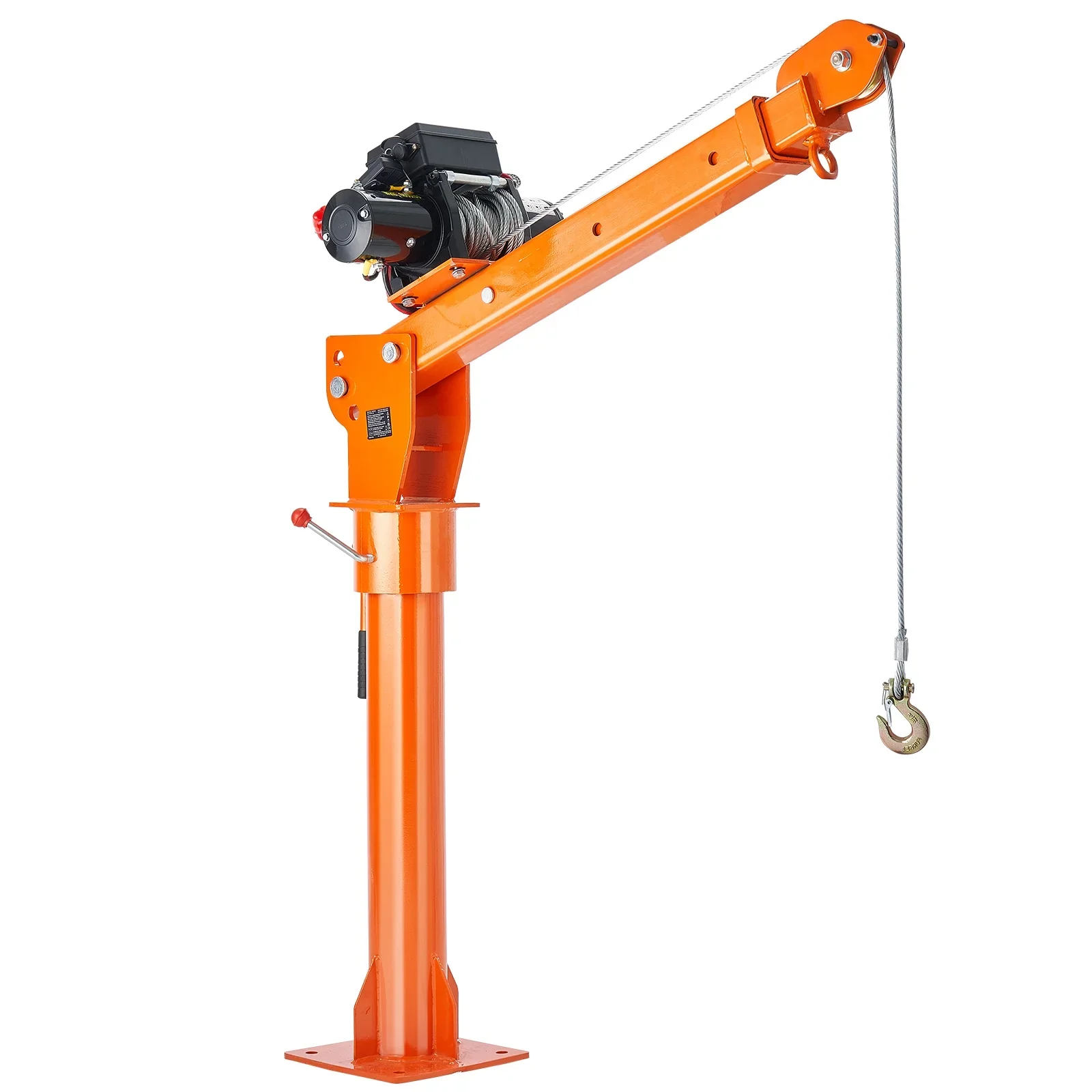 KFFKFF Power-Operated Truck Crane, 2200 lbs, Collapsible Truck-Bed Mounted Crane with 6000 lbs Electric Winch, Steel-Made Truck Jib Crane Hoist with 360�� Rotation
