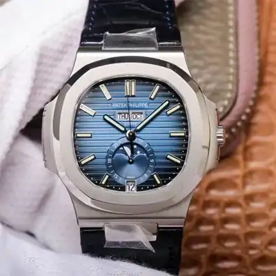 Patek Philippe Nautilus 5726 / 1A-014 PF Factory Moonphase Black Leather Strap