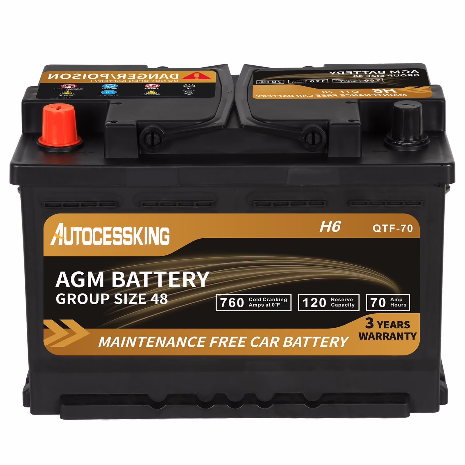 Platinum AGM Battery, Group 47 Rechargeable Automotive Batteries for Car, 12V H5 680CCA 60Ah 100RC(47) - Image 7