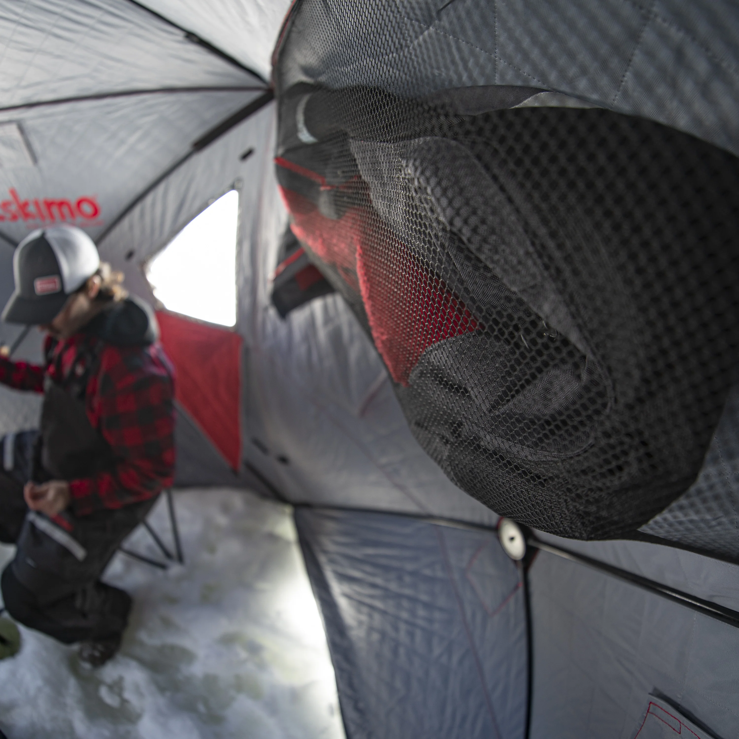 Outbreak�?350XD, Pop-up Portable Ice Shelter, Insulated, Red/Black, 3-4 Person Capacity, 40350 - Image 9