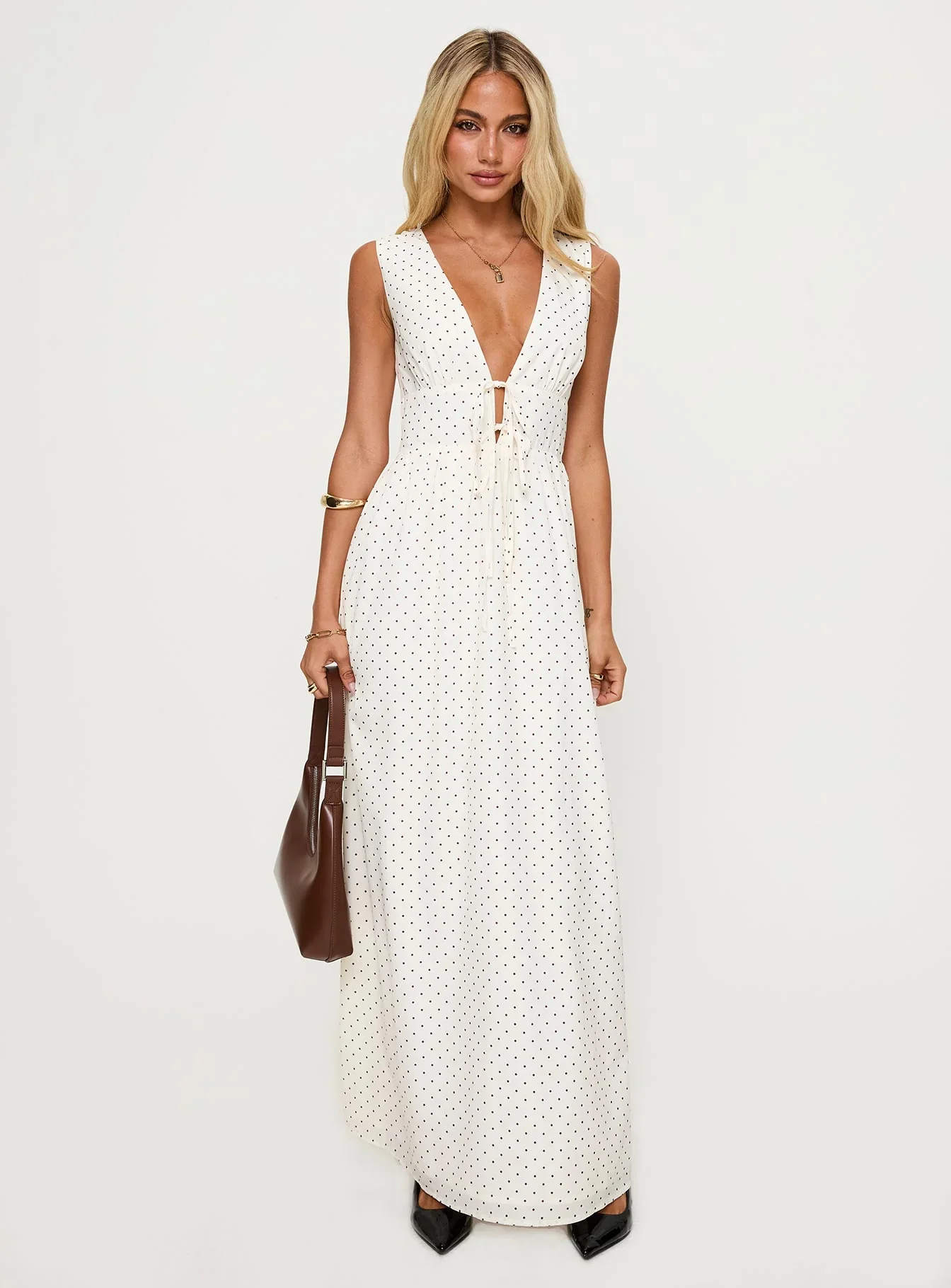 Pokey Maxi Dress Cream / Polka Dot