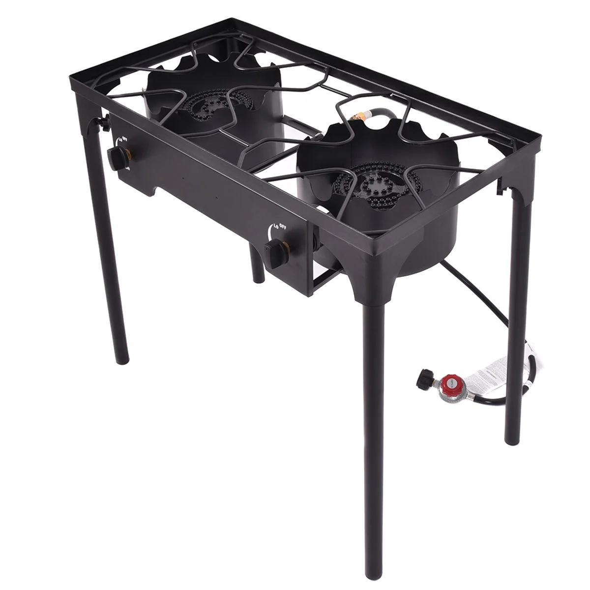 Double Burner Gas Propane Cooker Outdoor Picnic Stove Stand BBQ Grill - Image 5