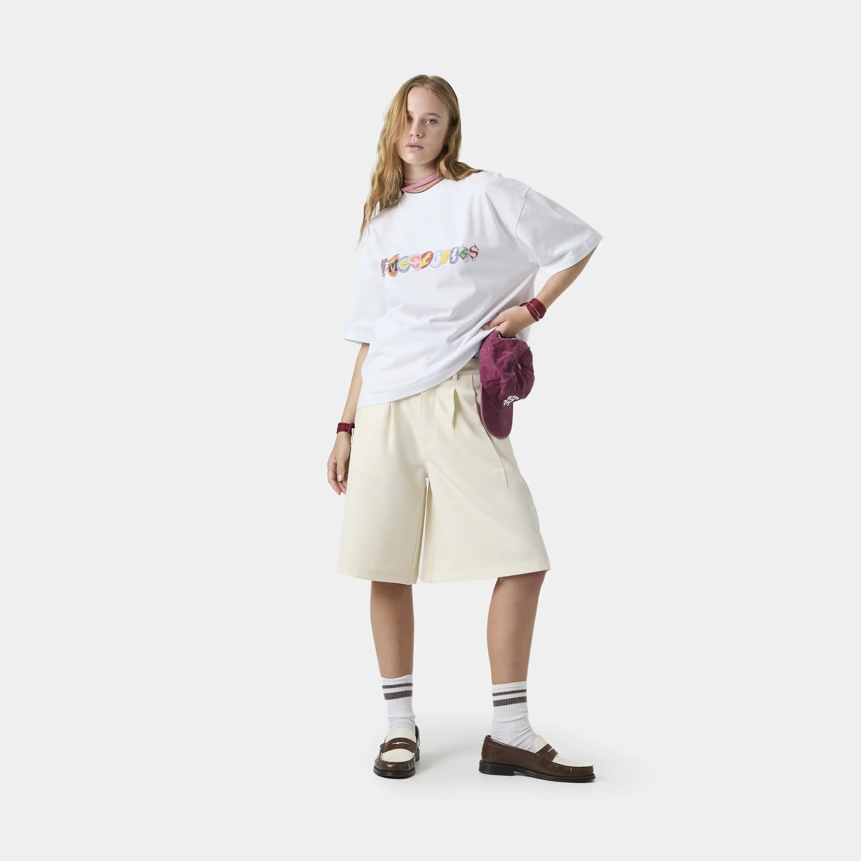 Stickers White Oversized Tee