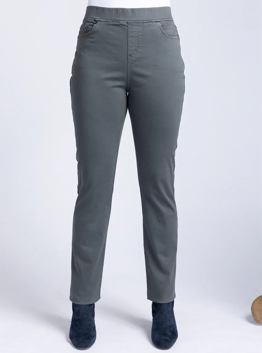 Pantalon jegging femme gris bronze