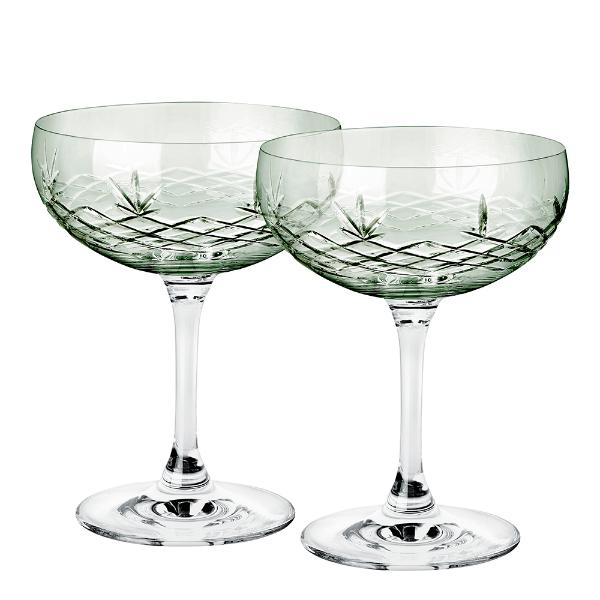 Crispy Gatsby champagneskål 30 cl 2 stk emerald