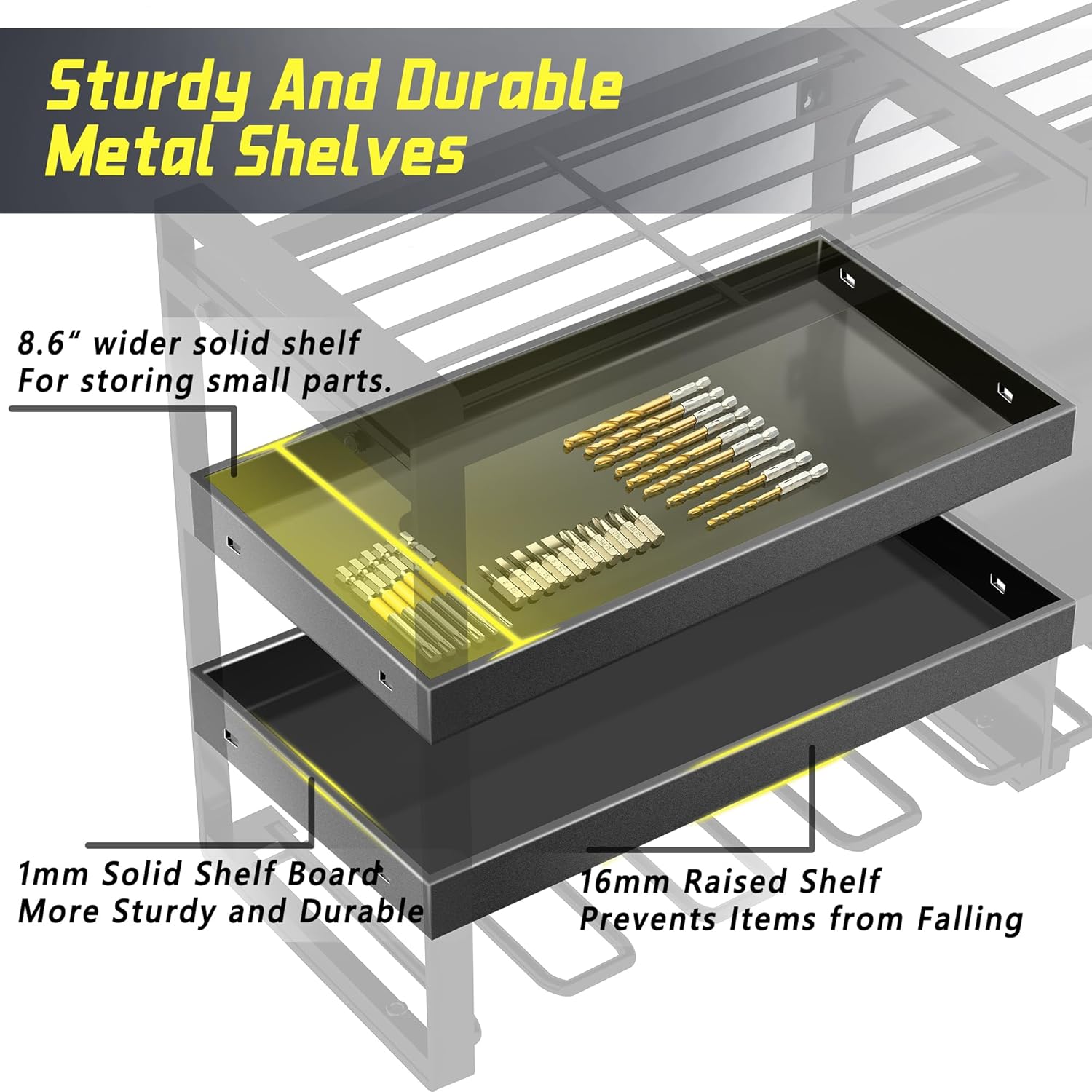 Power Tool Organizer Wall Mount, 4 Layers Heavy Duty