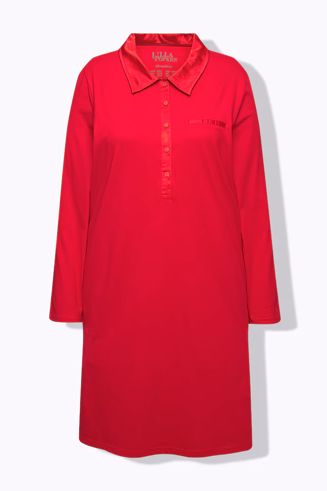 Satin Detail Long Sleeve Nightgown