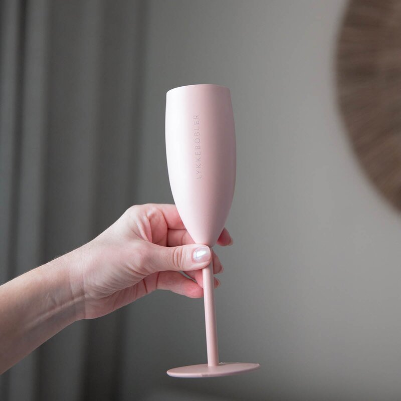 Termo champagneglass LYKKEBOBLER 12 cl dus rosa