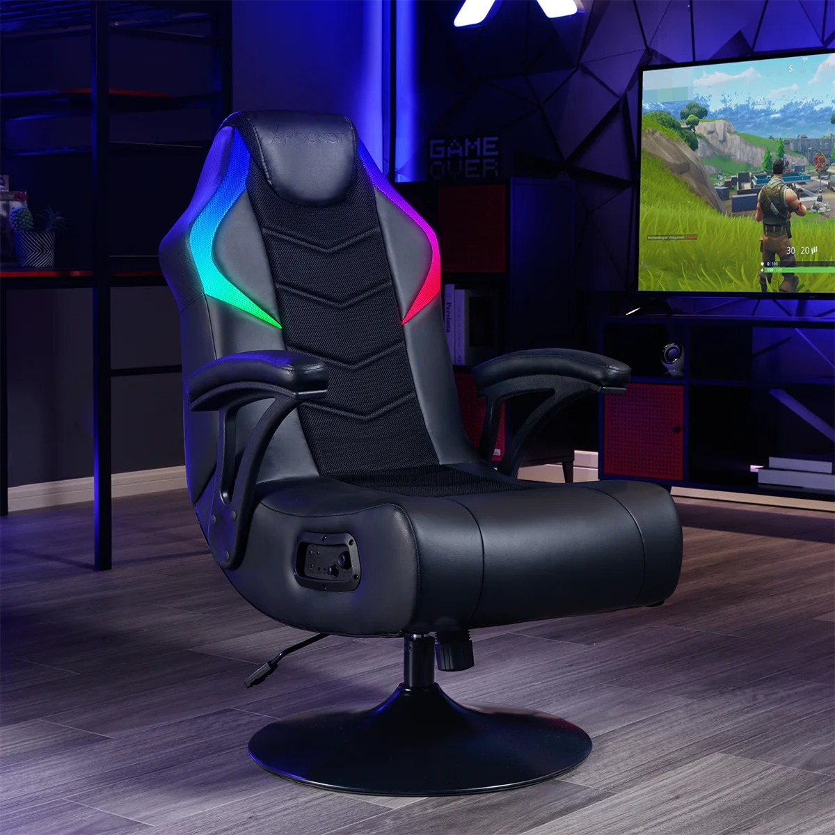 Nemesis RGB Pedestal Gaming Chair, Black - Image 2